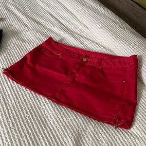 Guess red mini jean skirt